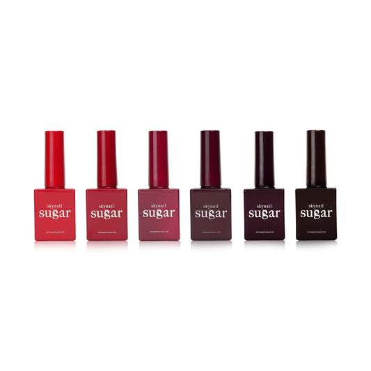 Set of gel nail polishes from the Skynailbysugar Red velvet Collection